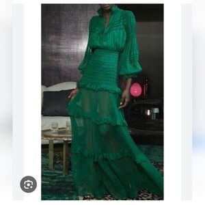 Alexis kelly green Sinclair silk dress XS